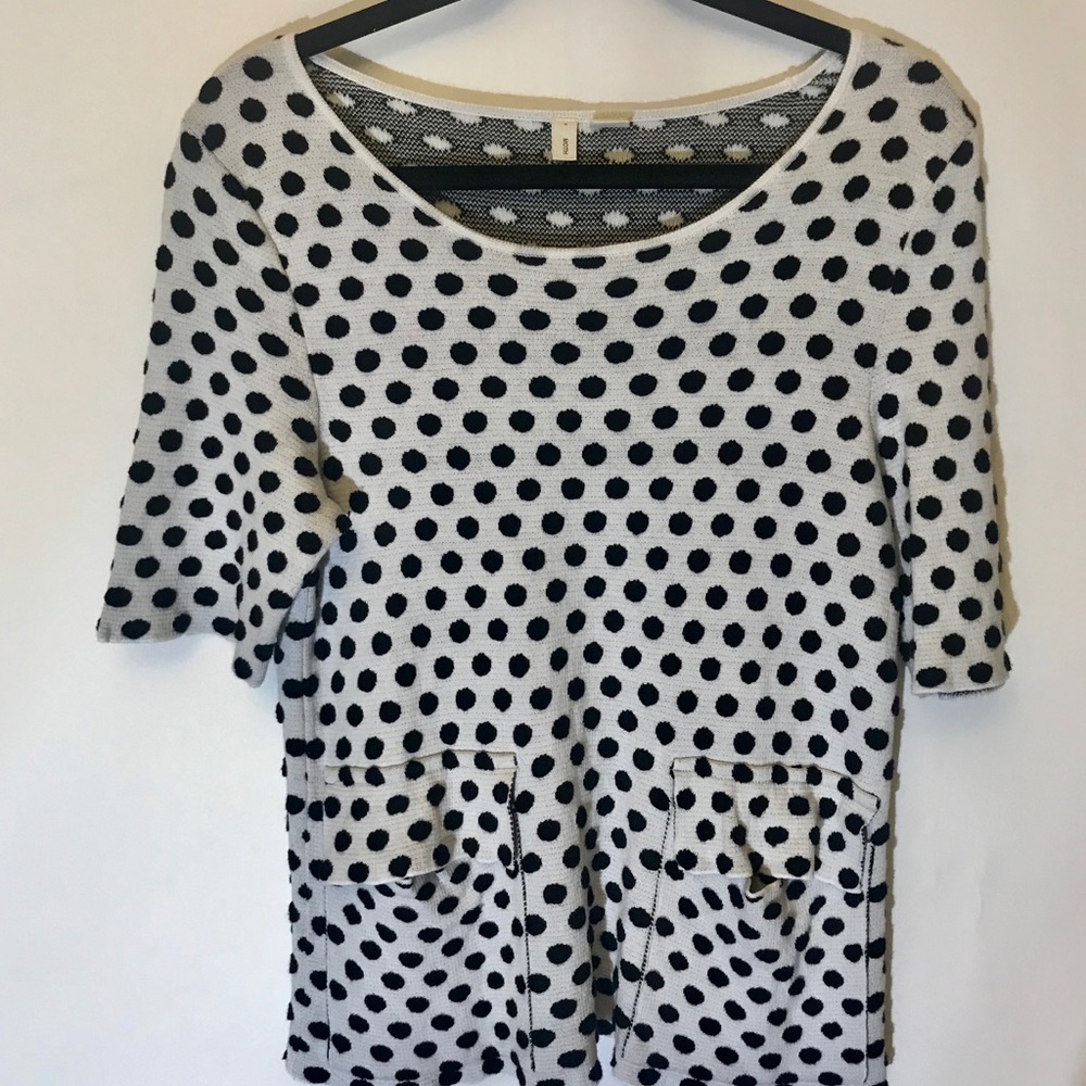 Anthropologie Moth black white polka dot top - Picture 4 of 6